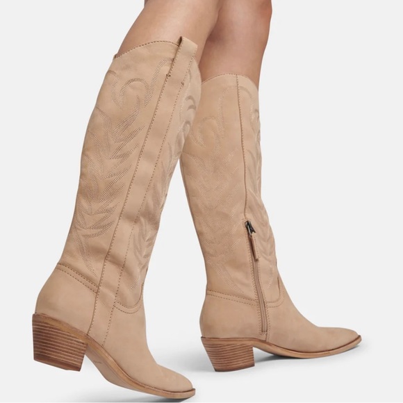 Dolce Vita Shoes Dolce Vita Solei Cowboy Western Leather Boots Dune